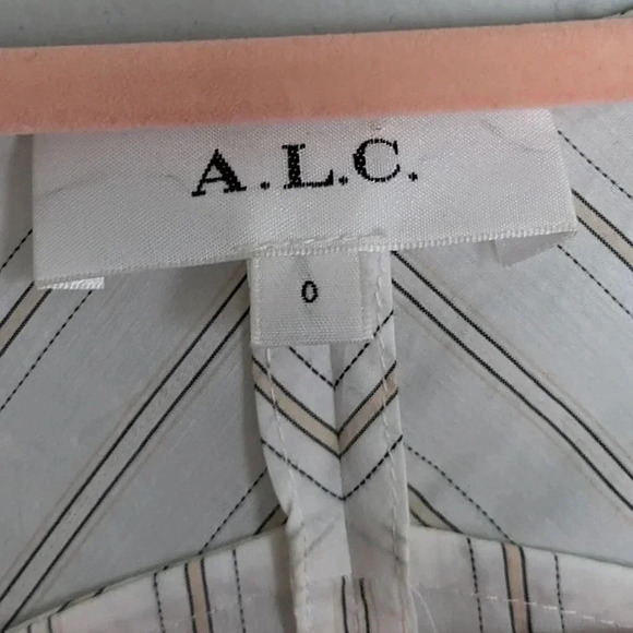 A.L.C Enzo Puff Sleeve Pin Stripe Dress - Picture 4 of 8